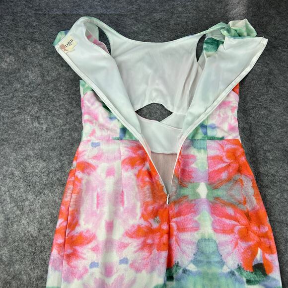 Reformation L’Atiste‎ by Amy Watercolor Cut-out Mini Dress Size L - Picture 3 of 7